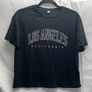 Black Los Angeles Cropped Tee